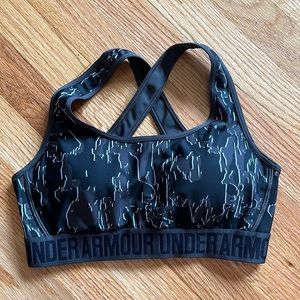 Under Armour sports bra, black camo print. Worn just a few times!